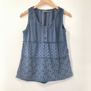 Prana Henley Eyelet Sleeveless Tank